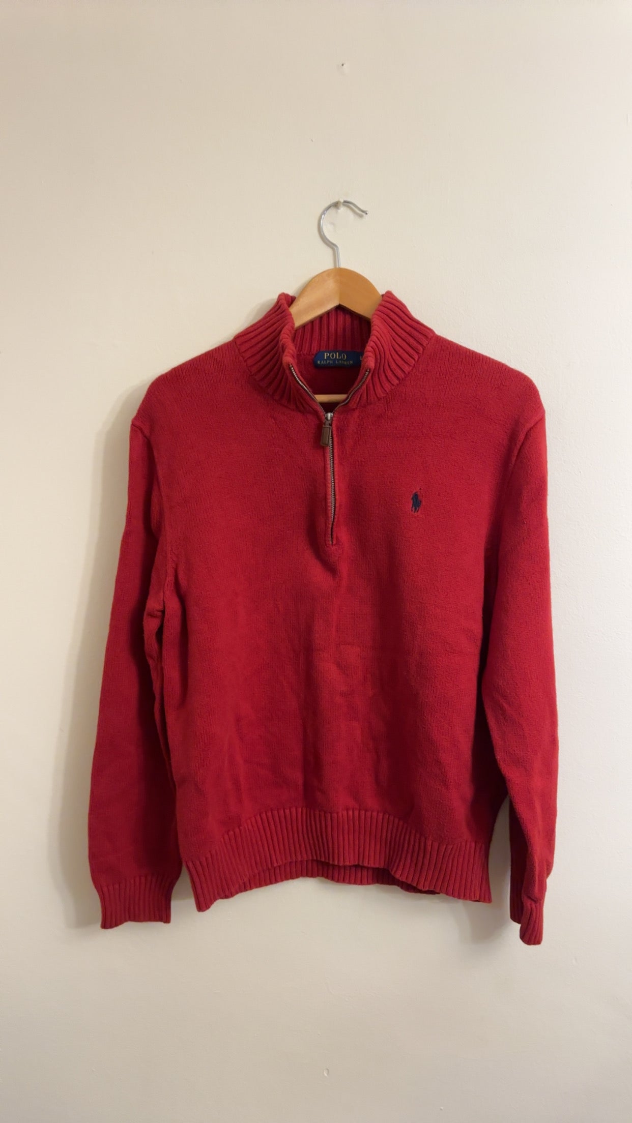 Large Red Ralph Lauren Quarter Zip