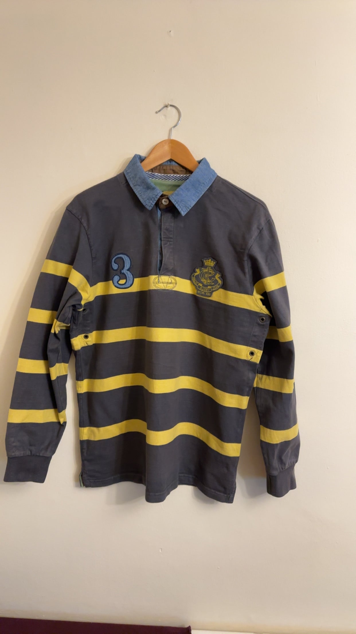 Large Navy Striped Polo