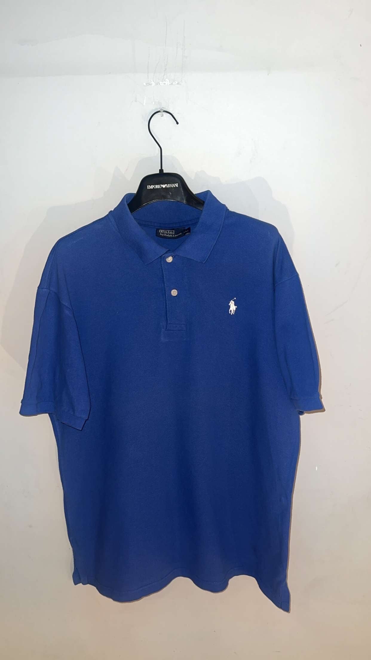 Large Blue Short-Sleeve Polo Ralph Lauren Shirt