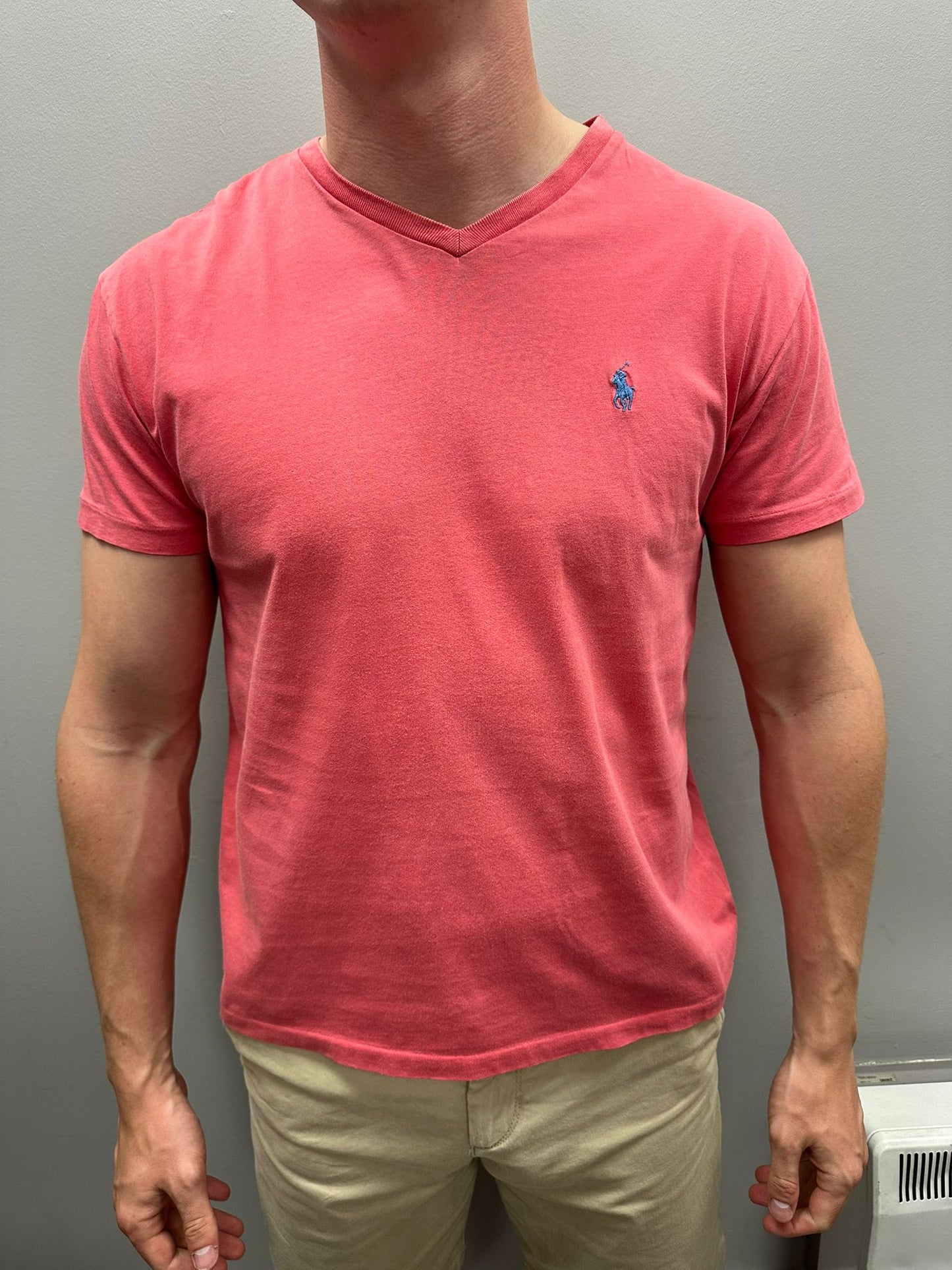 Medium Ralph Lauren Pink V-Neck T-Shirt