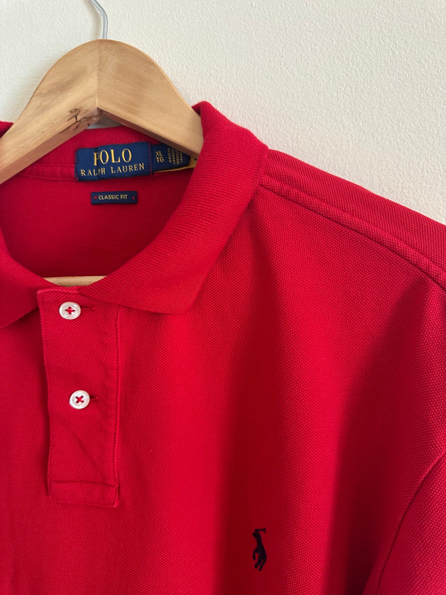 XL Red Ralph Lauren Long Sleeve Polo
