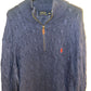 Large Navy Knitted Quarter Zip