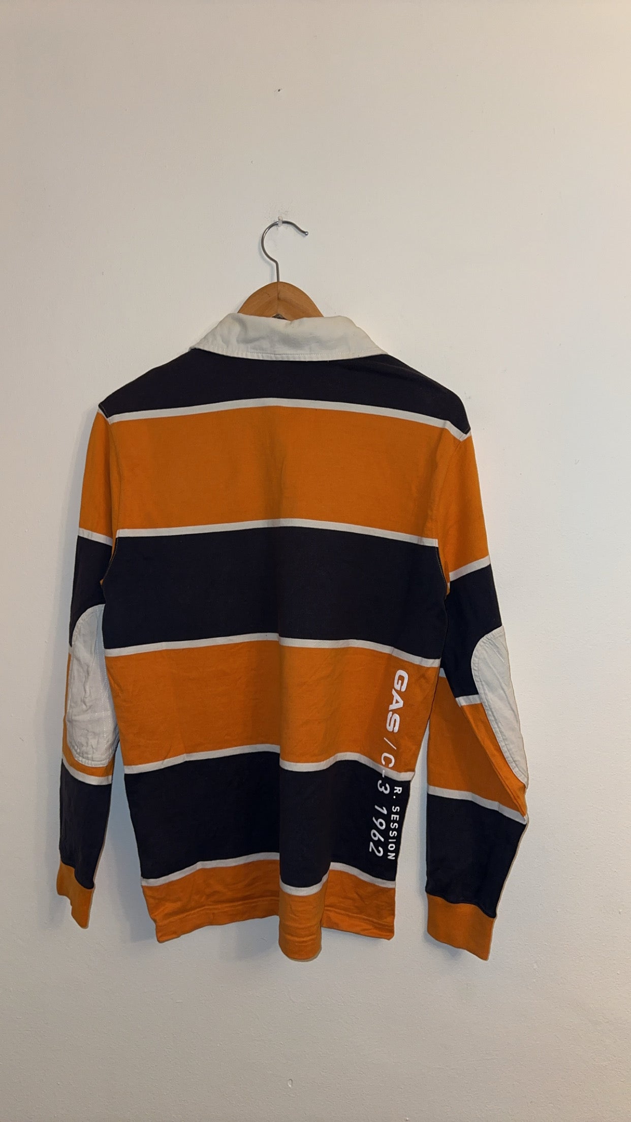 XL Orange and Navy Rugby Polo