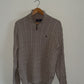 Medium Beige Cable Knit Ralph Lauren Quarter Zip