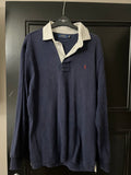 Medium Ralph Lauren Polo Sport Rugby Shirt (Navy, White Collar)