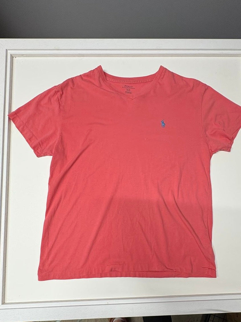 Medium Ralph Lauren Pink V-Neck T-Shirt