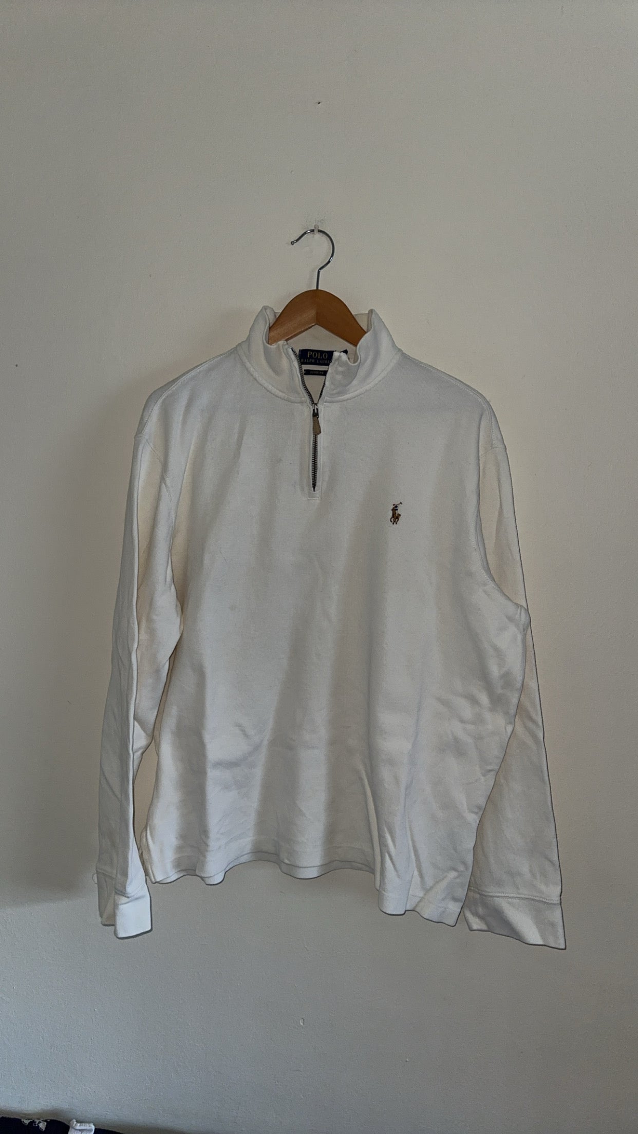 Large White Ralph Lauren Quarter Zip