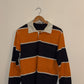 XL Orange and Navy Rugby Polo