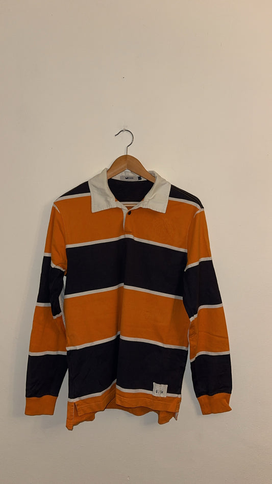 XL Orange and Navy Rugby Polo