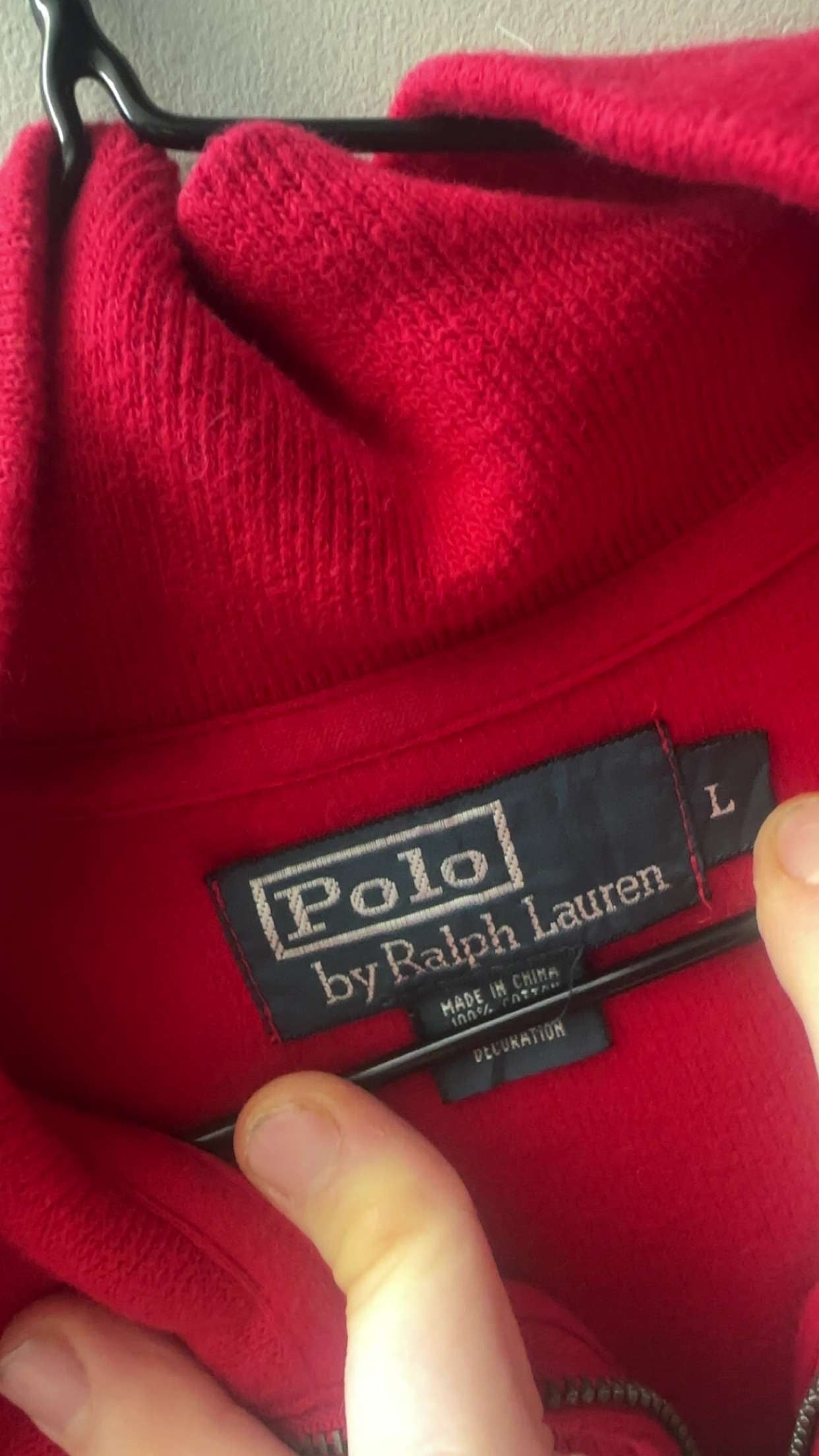 Large Red Ralph Lauren Quarter Zip