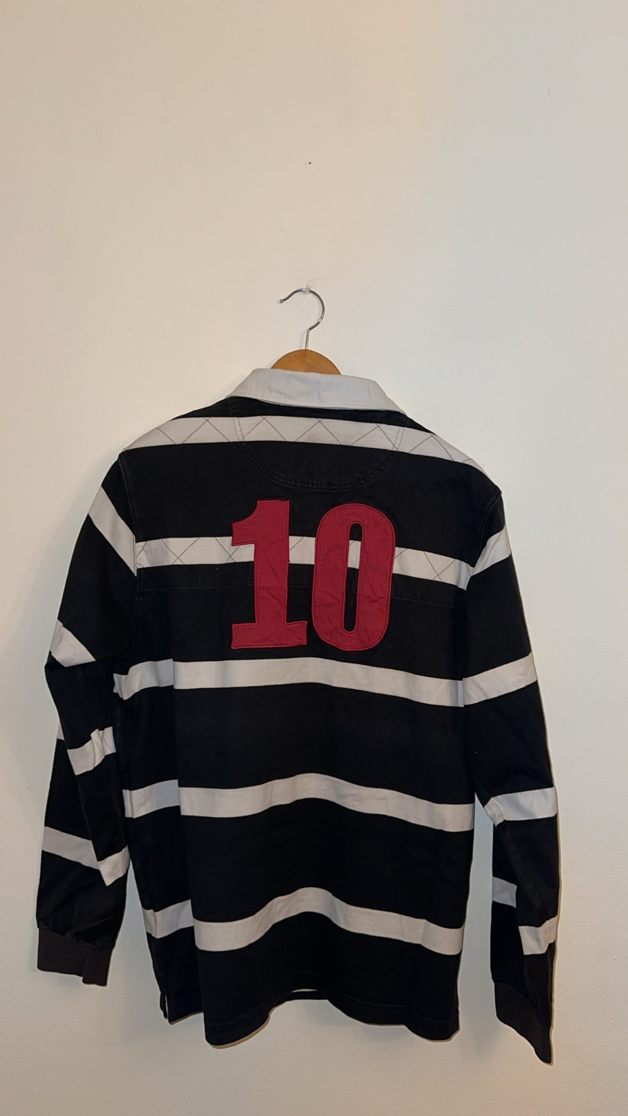 Large Black and White Rugby Polo