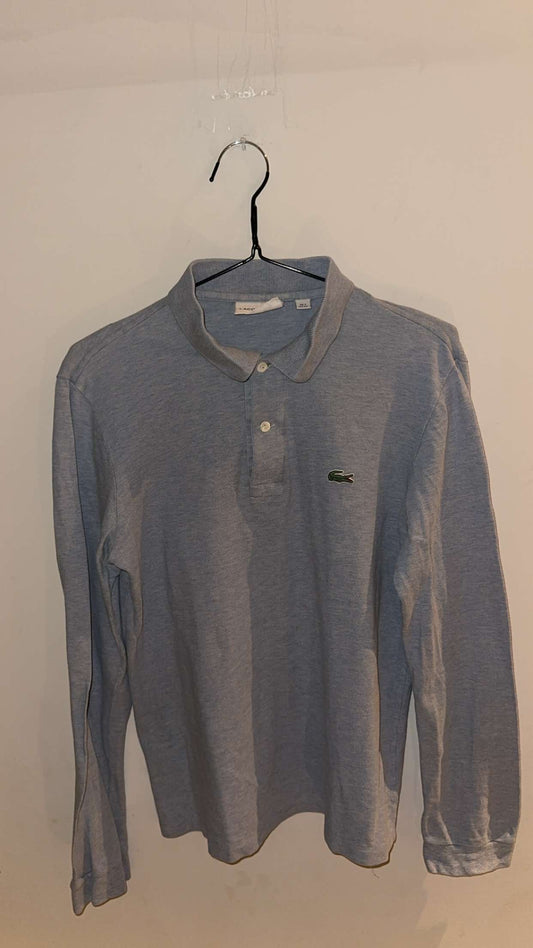 XS Grey Long-Sleeve Lacoste Polo