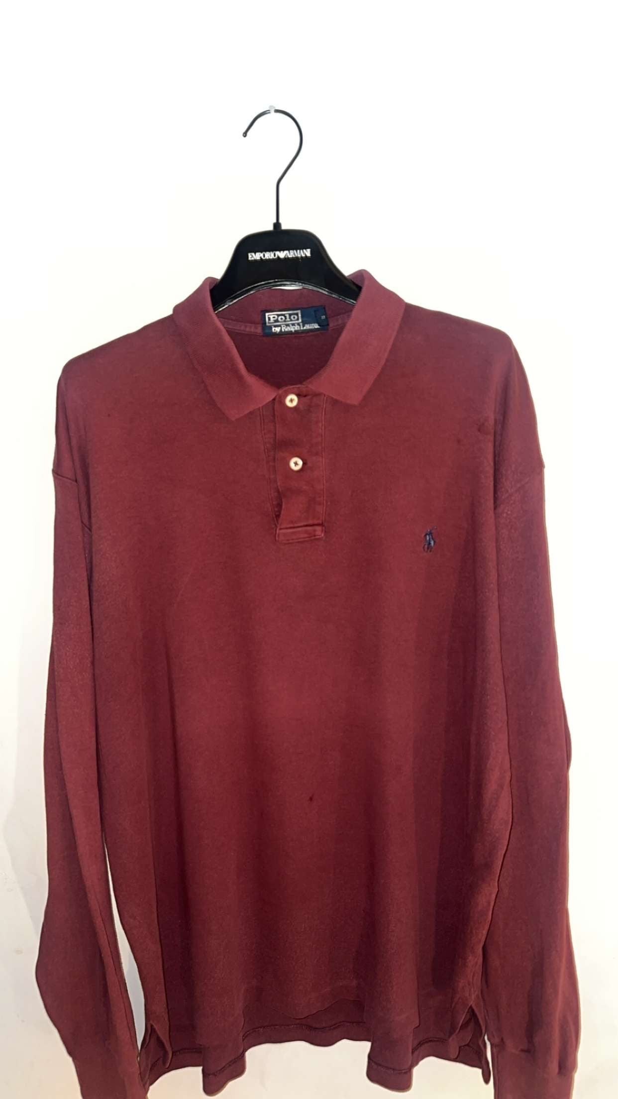 Medium Burgundy Long-Sleeve Polo Ralph Lauren Shirt