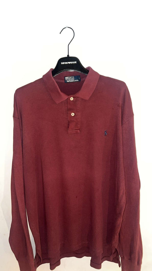 Medium Burgundy Long-Sleeve Polo Ralph Lauren Shirt