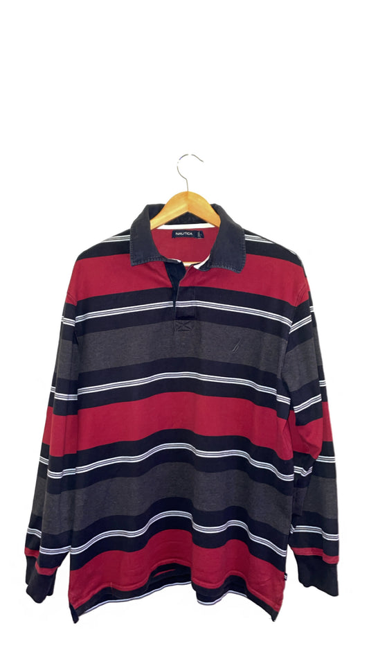 Nautica Long Sleeve Rugby Polo