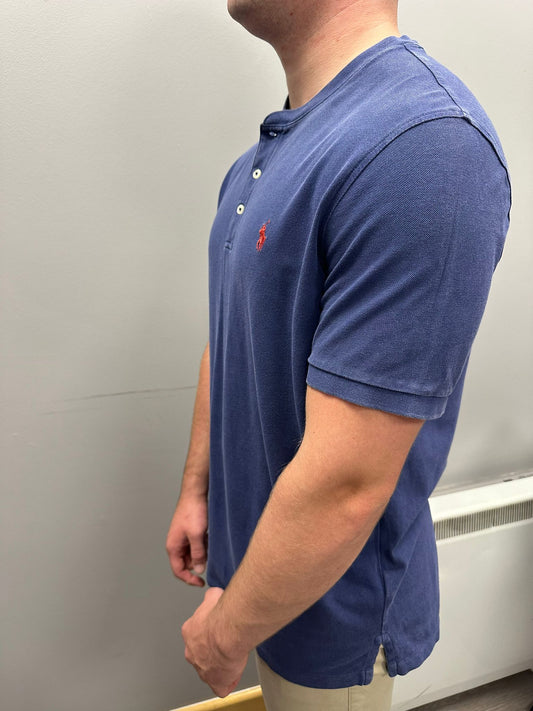 Ralph Lauren Navy Short-Sleeve Henley (Men’s Large)