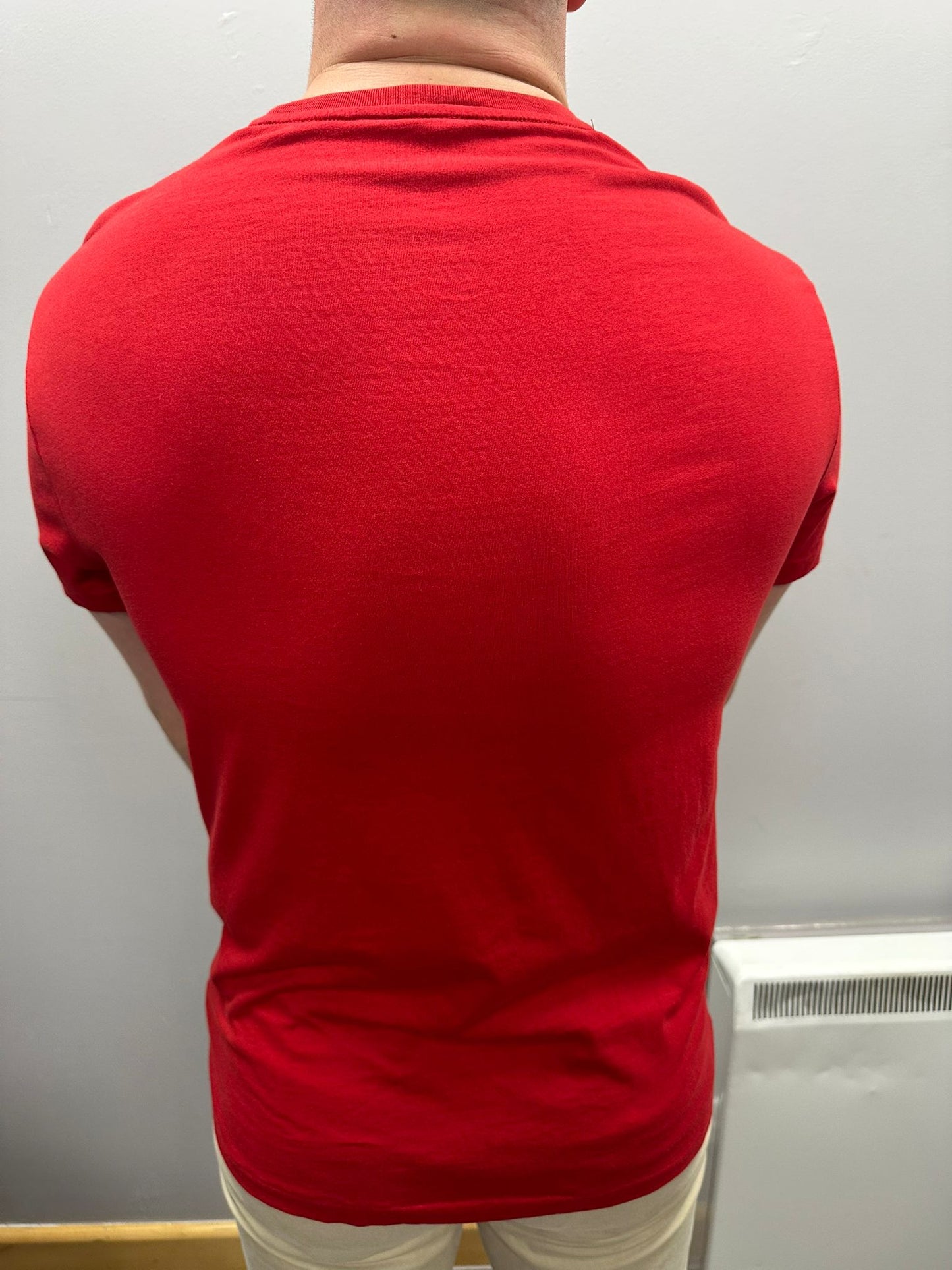 Ralph Lauren Red Crew Neck T-Shirt – Size L (Fits Like XL) – Premium Cotton